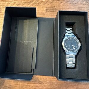 All Saints Black Dial Silver Watch